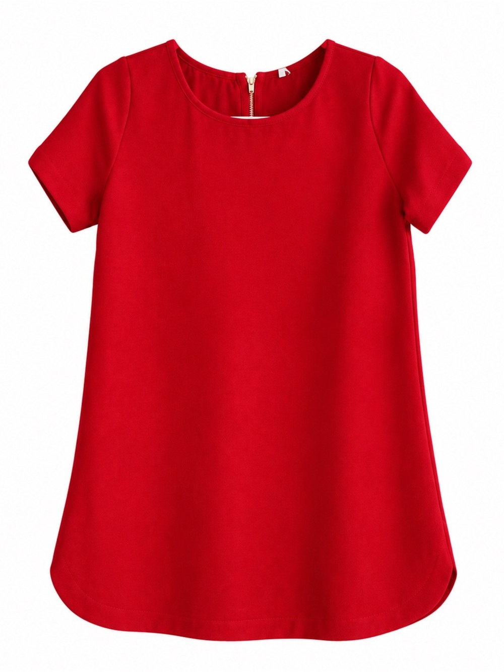 mittoshop Red Short-Sleeve Mini Shift Dress